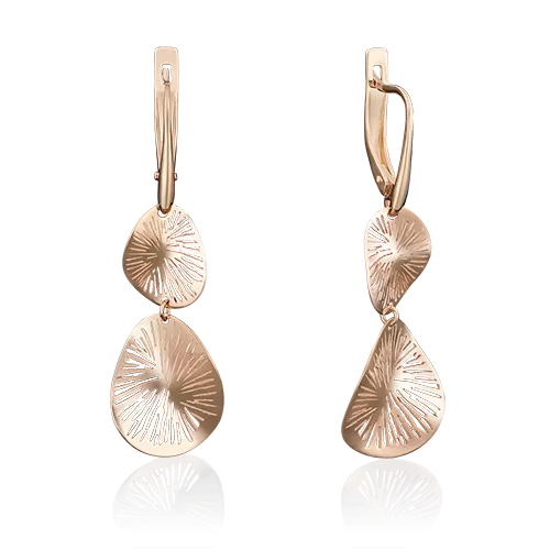 Серьги с английским замком из красного золота 02-3952-00-000-1110-65