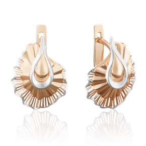 Серьги «Ракушки» с английским замком из красного золота 02-3960-00-000-1110-65
