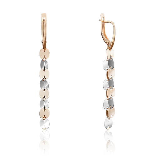 Серьги с английским замком из комбинированного золота 02-3962-00-000-1111-65