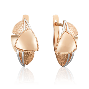 Серьги с английским замком из красного золота 02-3965-00-000-1110-65