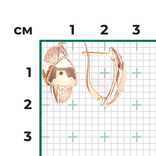 Серьги с английским замком из красного золота 02-3965-00-000-1110-65