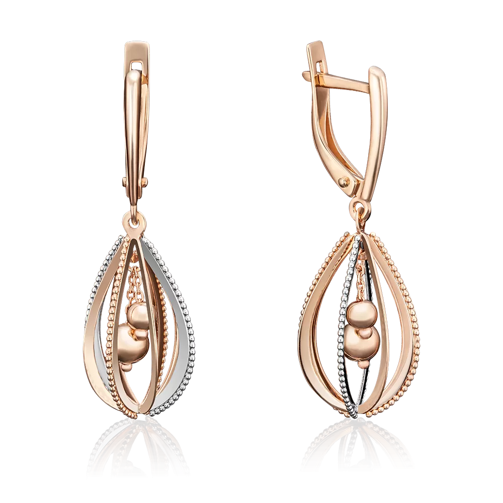 Серьги с английским замком из красного золота 02-3993-00-000-1110-65