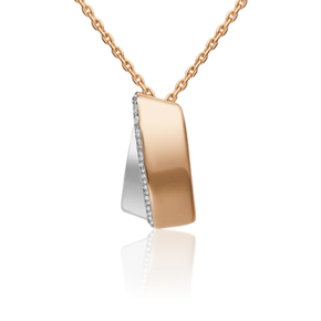 Подвеска из комбинированного золота с фианитами 03-3133-00-401-1111-23