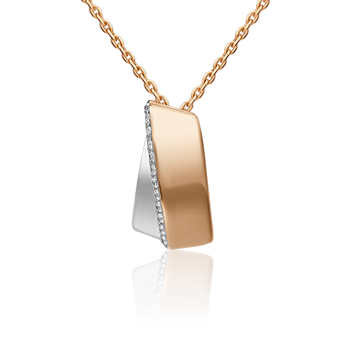 Подвеска из комбинированного золота с фианитами 03-3133-00-401-1111-23