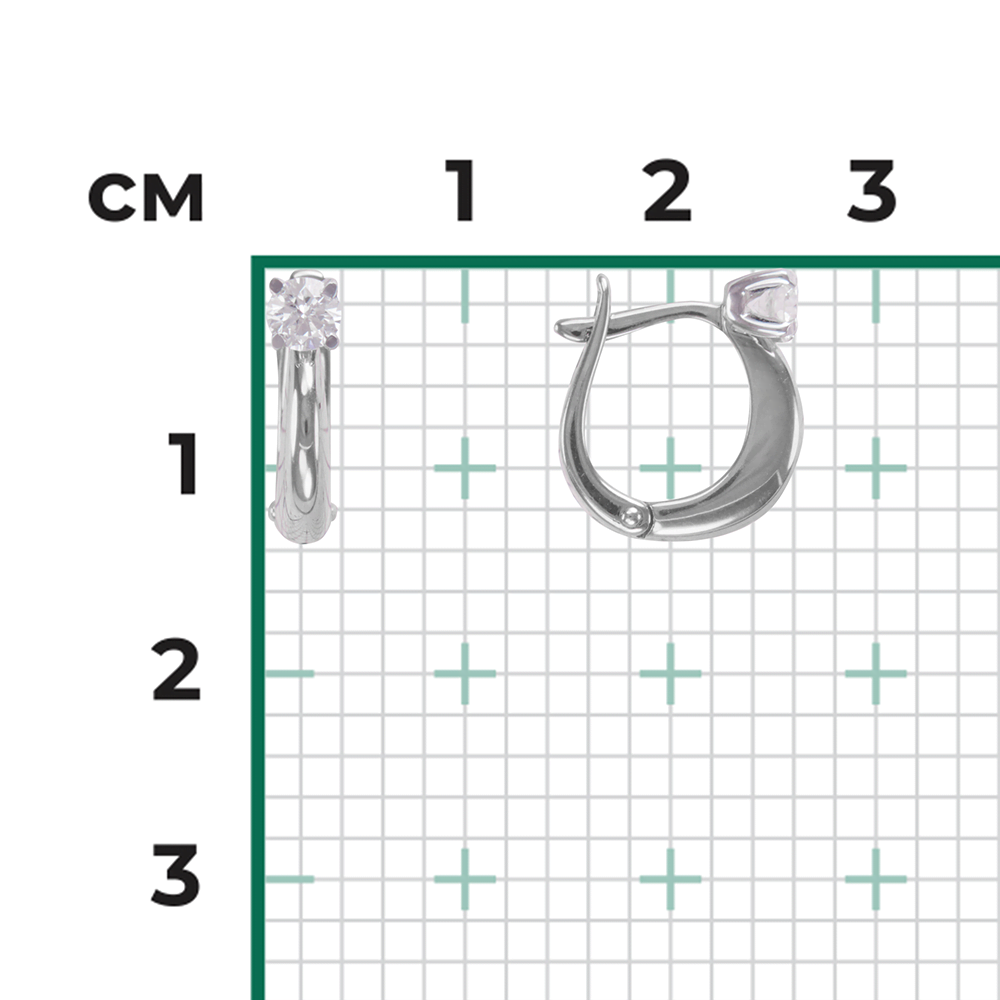 Серьги с английским замком из белого золота с бриллиантом 02-4174-00-101-1120-30
