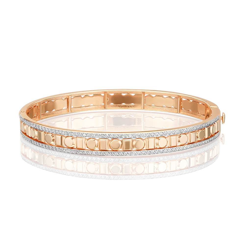 Браслет жесткий из комбинированного золота с фианитами 05-0861-00-401-1111