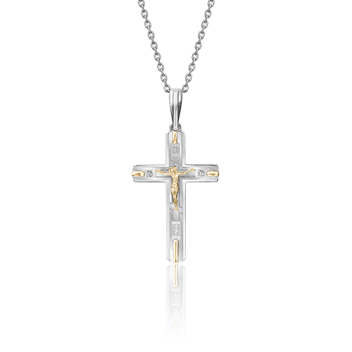 Православный крест из комбинированного золота 03-2781-00-000-1121-42