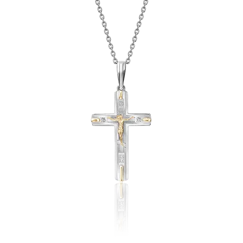 Православный крест из комбинированного золота 03-2781-00-000-1121-42