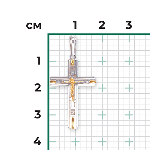 Православный крест из комбинированного золота 03-2781-00-000-1121-42
