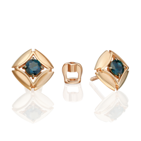 Серьги-пусеты из красного золота с сапфиром 02-5484-00-102-1110