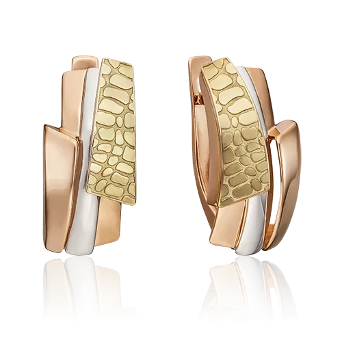 Серьги с английским замком из комбинированного золота 02-4566-00-000-1140-64