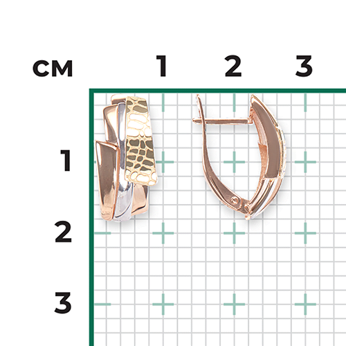 Серьги с английским замком из комбинированного золота 02-4566-00-000-1140-64