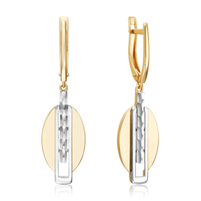 Серьги с английским замком из комбинированного золота 02-5056-00-000-1121
