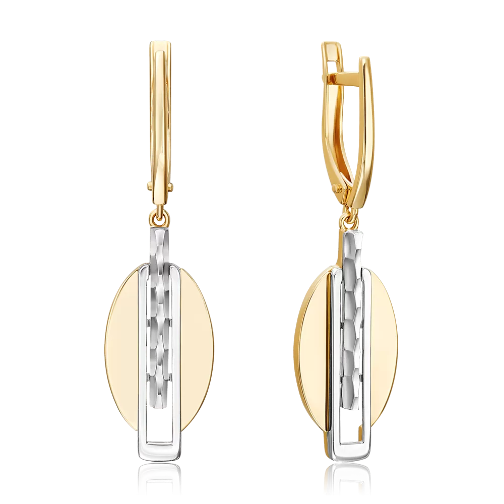 Серьги с английским замком из комбинированного золота 02-5056-00-000-1121