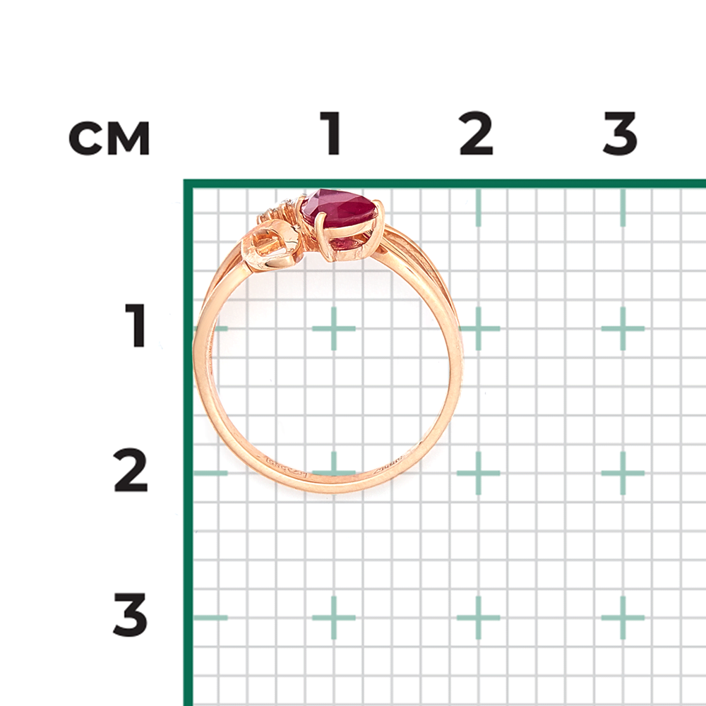 Кольцо из красного золота с рубином и бриллиантами 01-0216-00-107-1110-30
