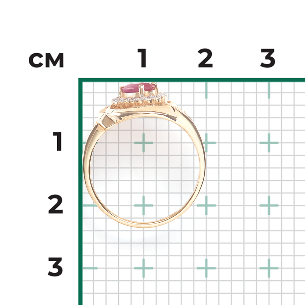 Кольцо из красного золота с рубином и бриллиантами 01-0222-00-107-1110-30
