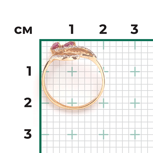 Кольцо из красного золота с рубинами и бриллиантами 01-0257-00-107-1110-30