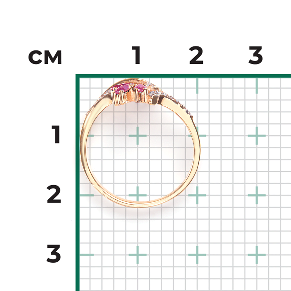 Кольцо из красного золота с рубинами и бриллиантами 01-0273-00-107-1110-30