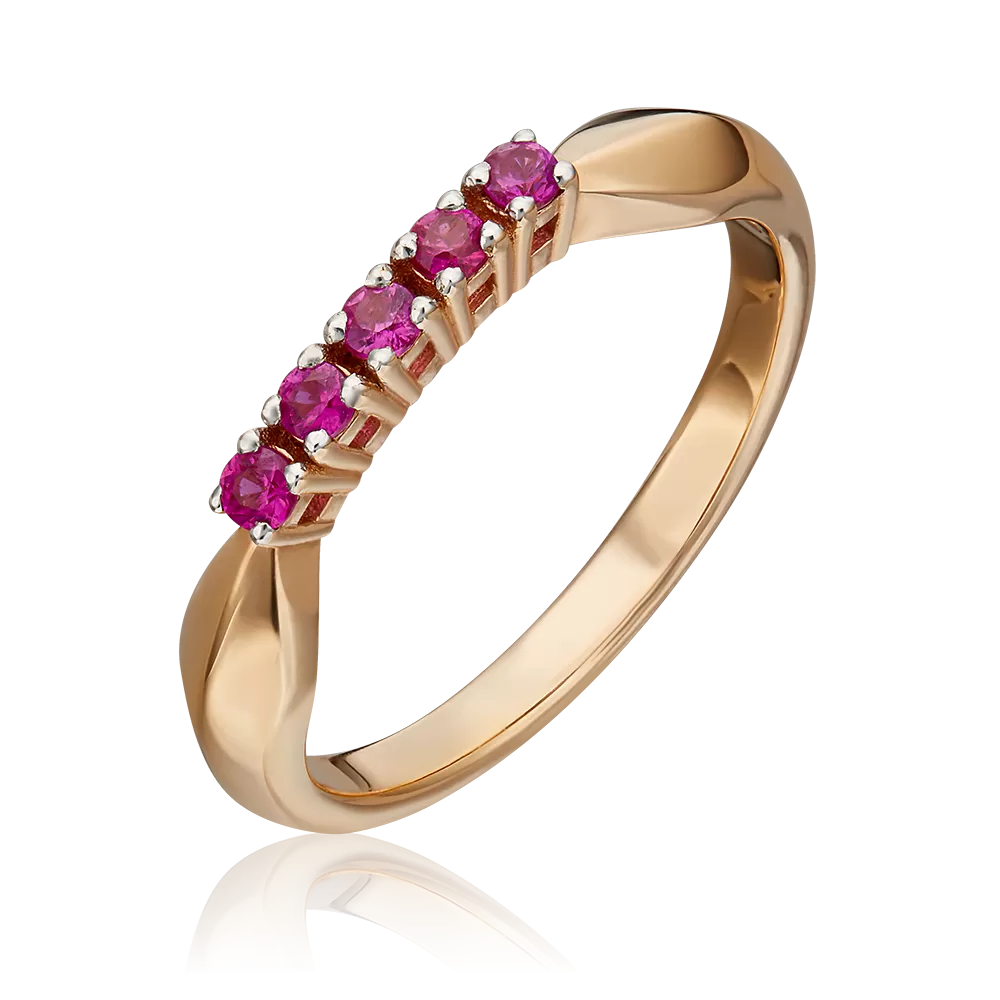 Кольцо из красного золота с рубинами 01-0281-00-104-1110-30