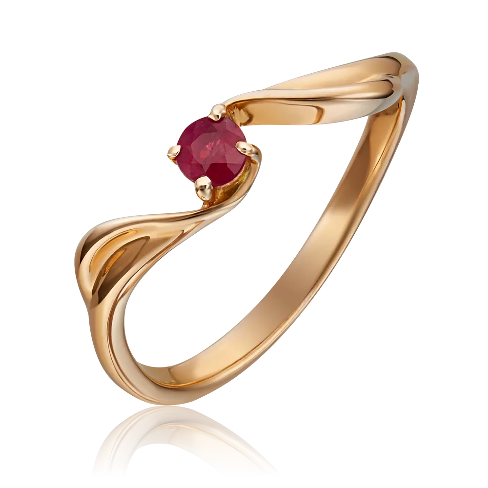 Кольцо из красного золота с рубином 01-0295-00-104-1110-30