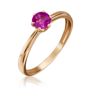 Кольцо из красного золота с рубином