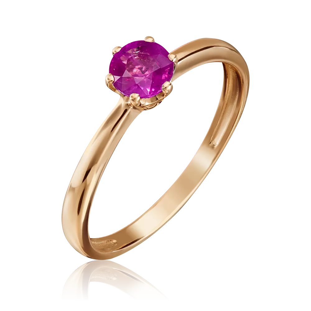 Кольцо из красного золота с рубином 01-0299-00-104-1110-30