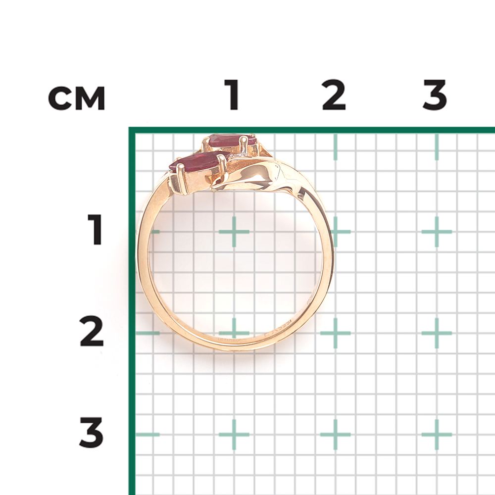 Кольцо из красного золота с рубинами и бриллиантами 01-0327-00-107-1110-30