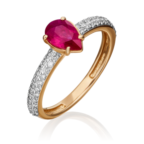 Кольцо из красного золота с рубином и бриллиантами 01-0333-00-107-1110-30