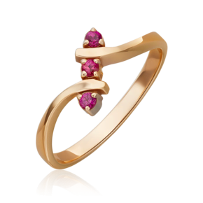 Кольцо из красного золота с рубинами 01-0375-00-104-1110-30