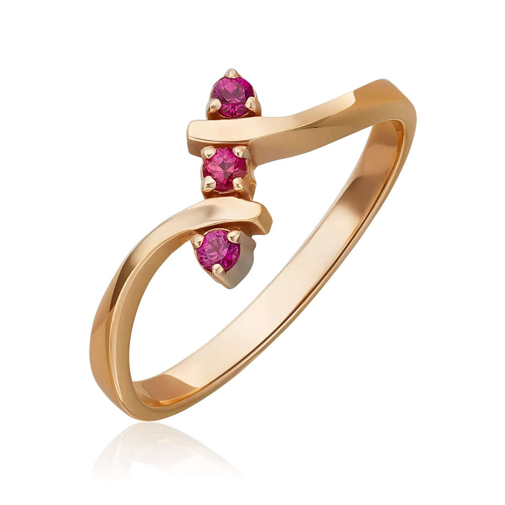 Кольцо из красного золота с рубинами 01-0375-00-104-1110-30