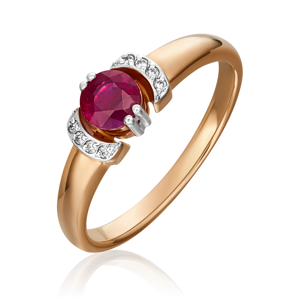 Кольцо из красного золота с рубином и бриллиантами 01-0445-00-107-1110-30
