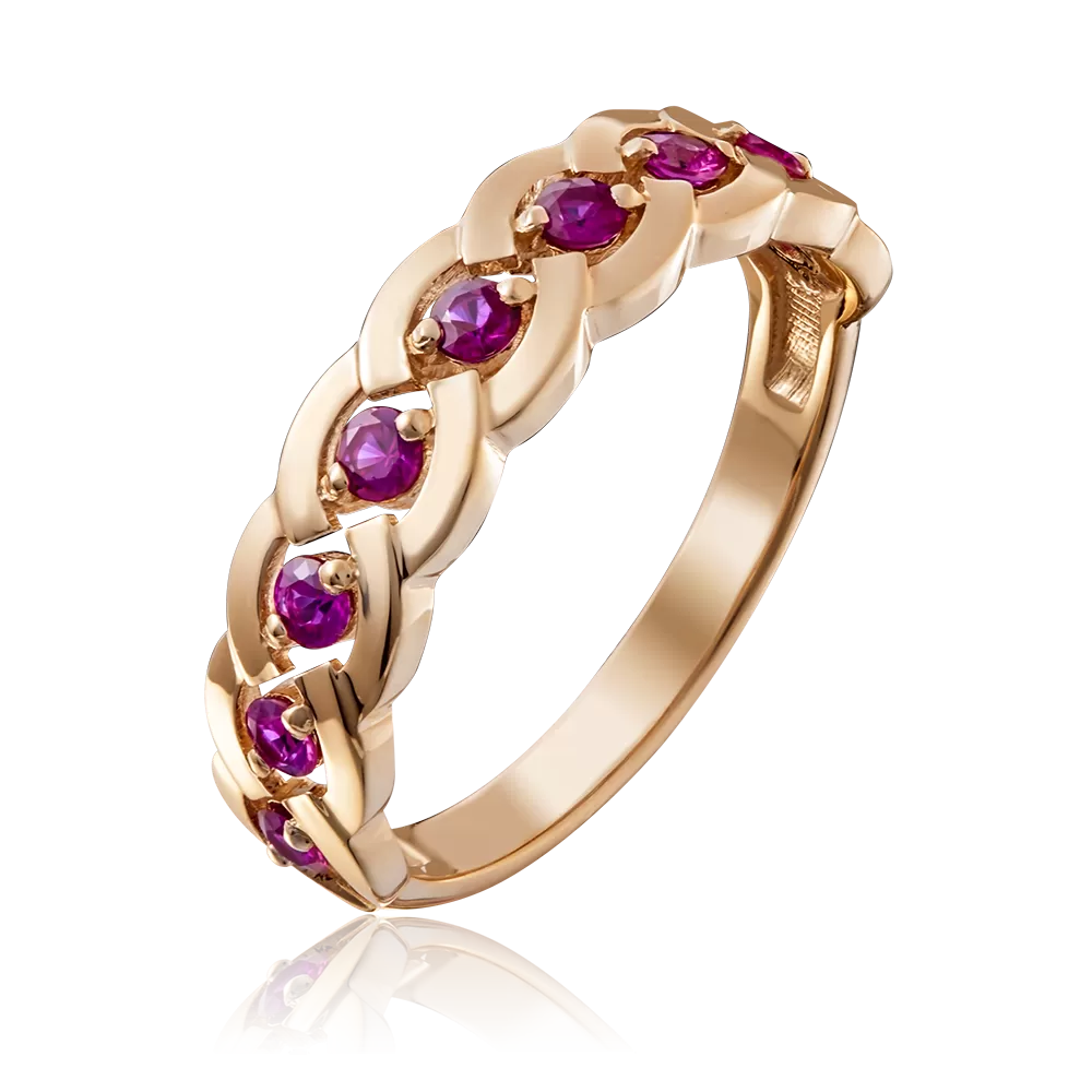 Кольцо из красного золота с рубинами 01-0487-00-104-1110-30