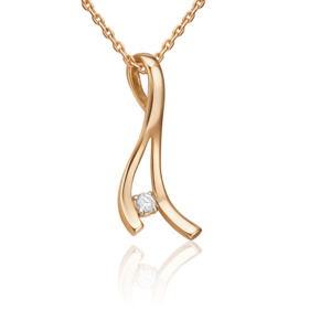 Подвеска из красного золота с бриллиантом 03-0008-00-101-1110-30