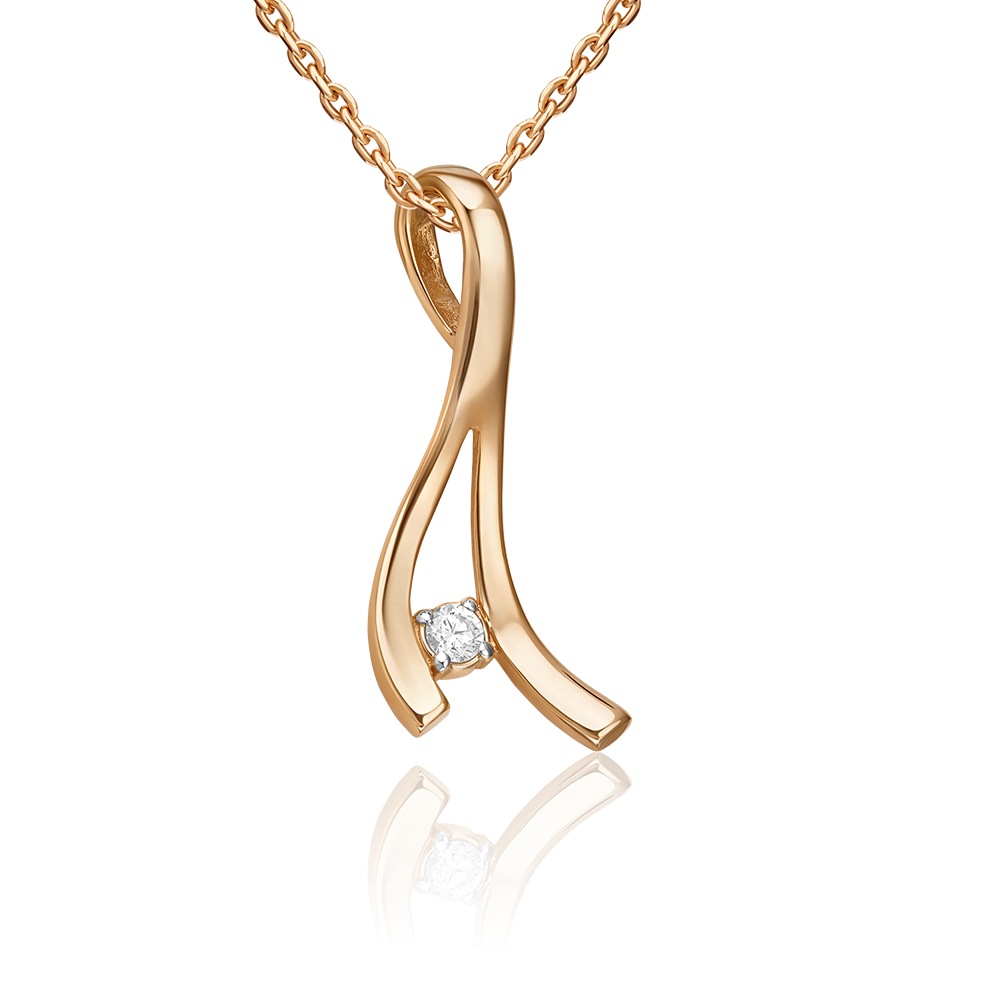 Подвеска из красного золота с бриллиантом 03-0008-00-101-1110-30