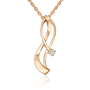 Подвеска из красного золота с бриллиантом 03-0010-00-101-1110-30