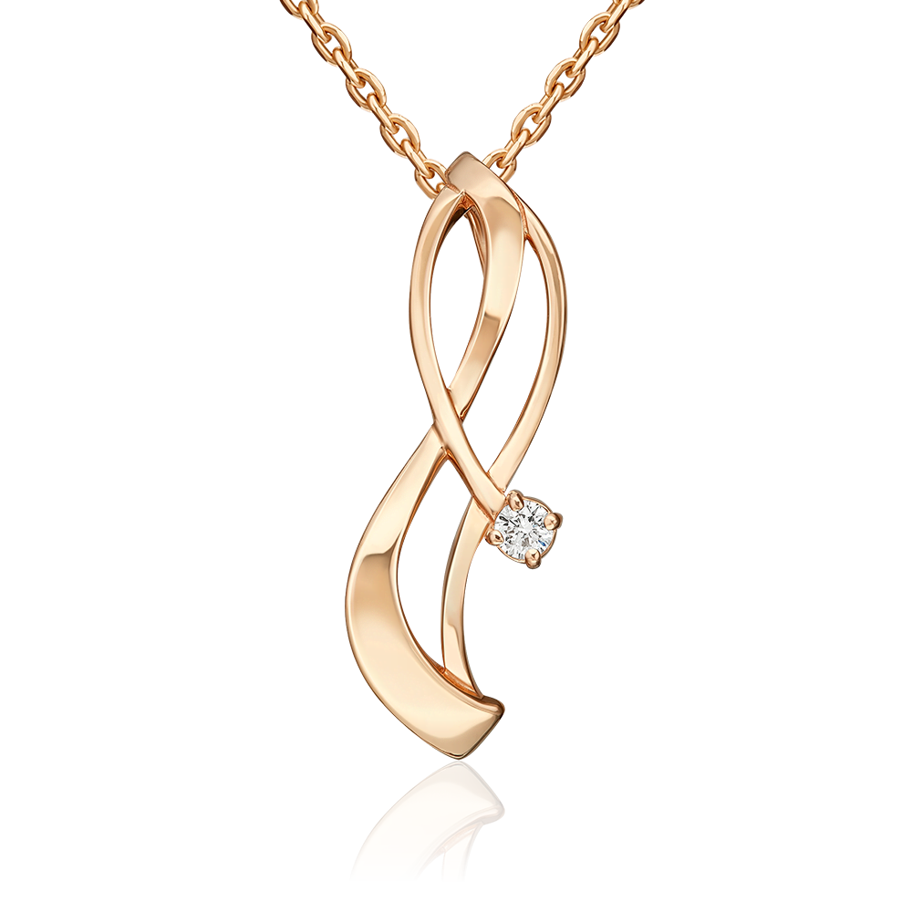 Подвеска из красного золота с бриллиантом 03-0010-00-101-1110-30