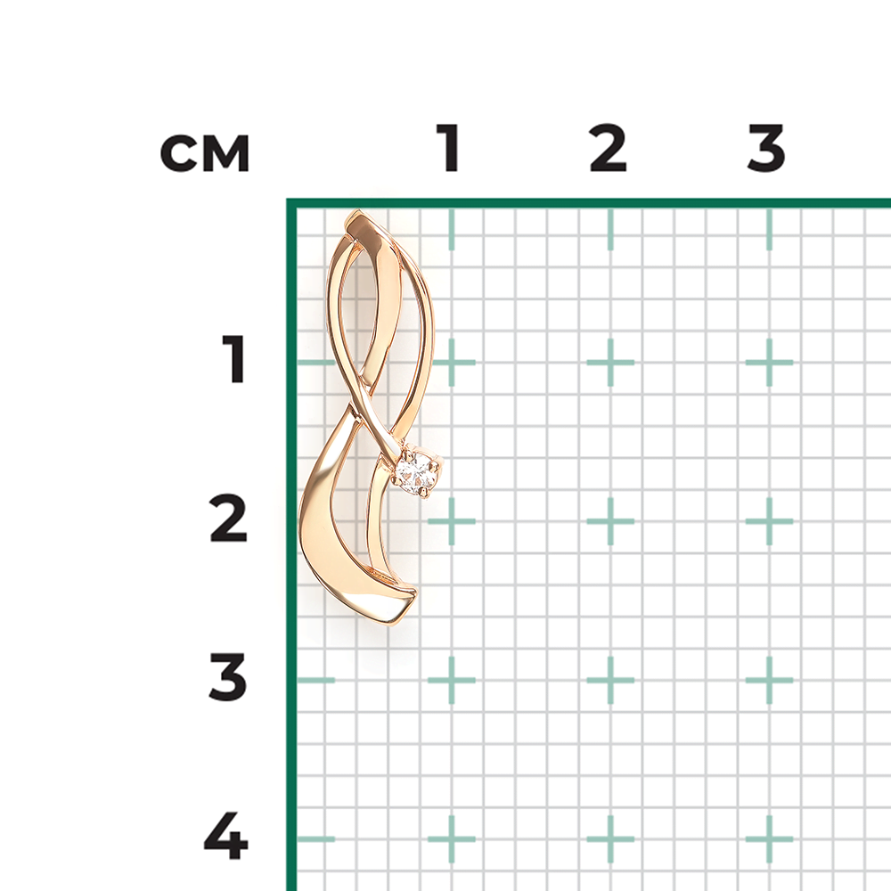 Подвеска из красного золота с бриллиантом 03-0010-00-101-1110-30