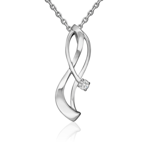 Подвеска из белого золота с бриллиантом 03-0011-00-101-1120-30