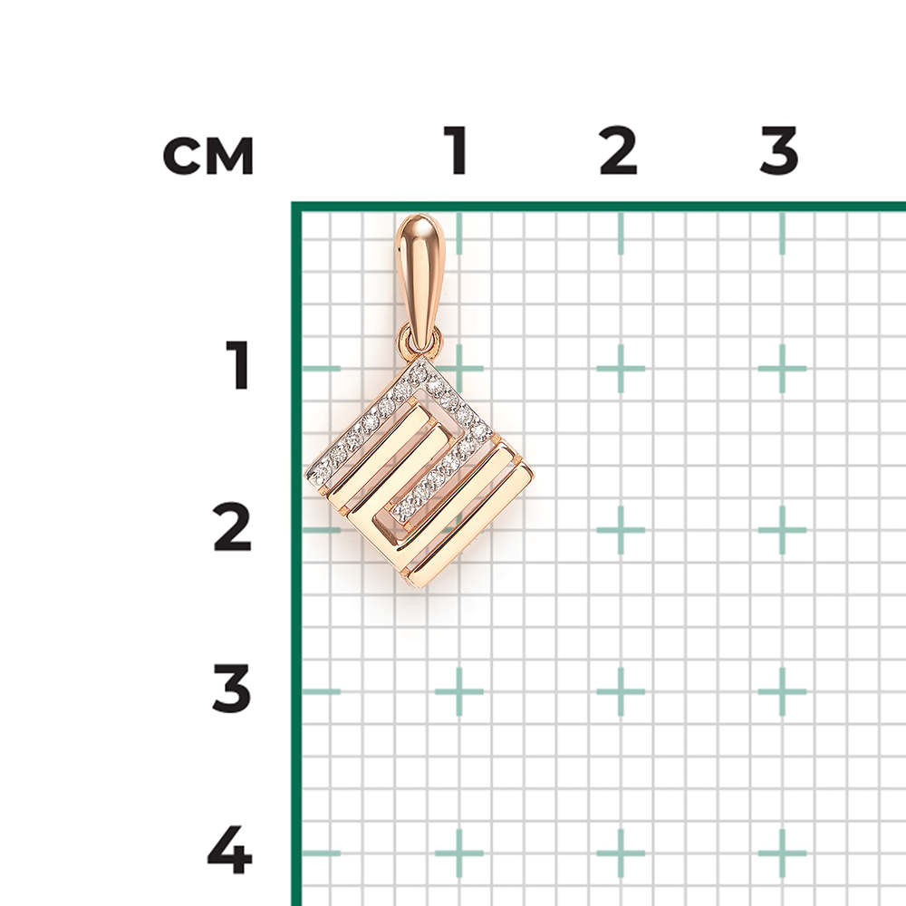 Подвеска из красного золота с бриллиантами 03-0012-00-101-1110-30