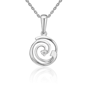 Подвеска из белого золота с бриллиантом 03-0015-00-101-1120-30