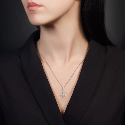 Подвеска из белого золота с бриллиантом 03-0015-00-101-1120-30