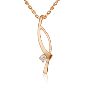 Подвеска из красного золота с бриллиантом 03-0022-00-101-1110-30