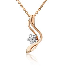 Подвеска из комбинированного золота с бриллиантом 03-0026-00-101-1111-30