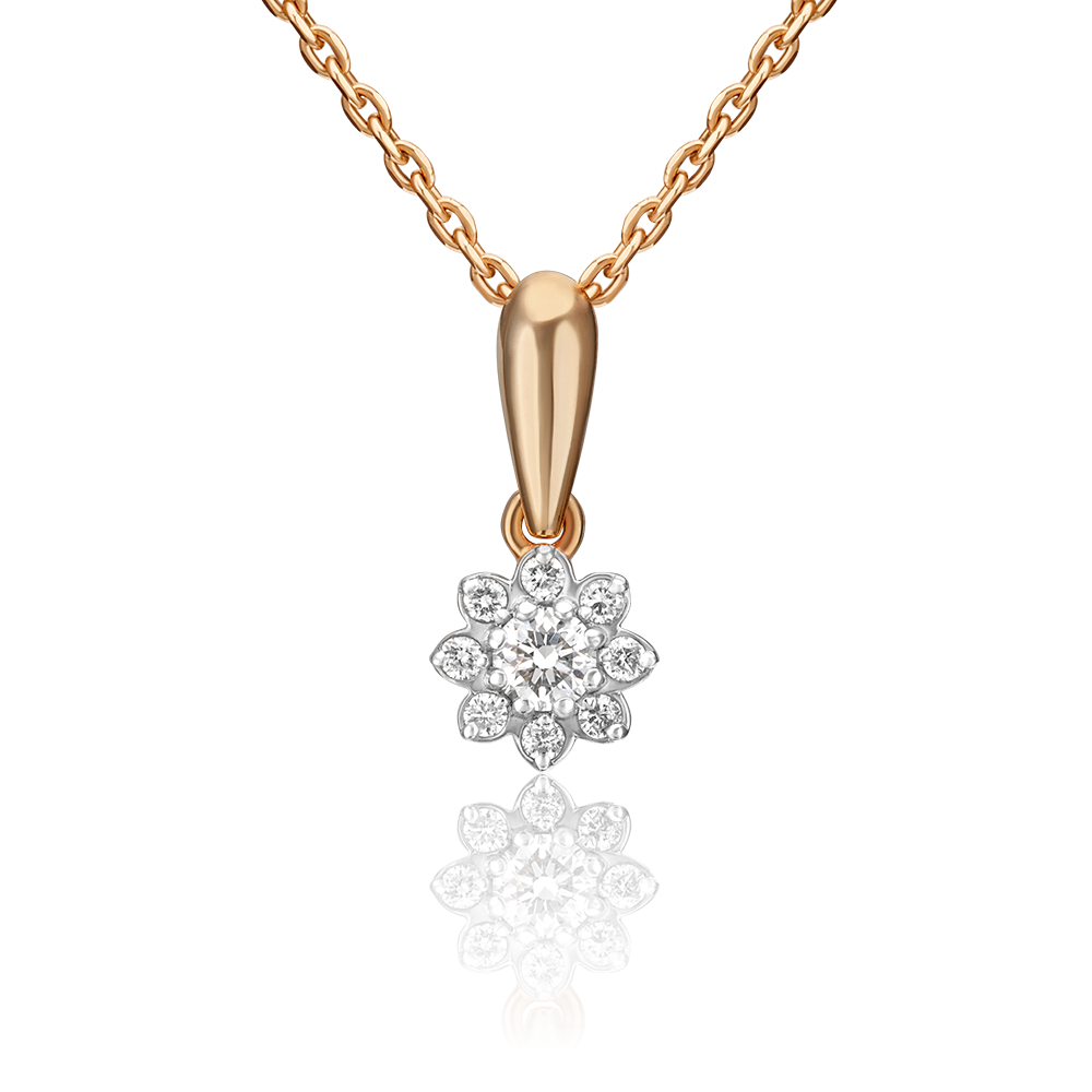 Подвеска из красного золота с бриллиантами 03-0042-00-101-1110-30