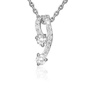 Подвеска-бегунок из белого золота с бриллиантами 03-0045-00-101-1120-30