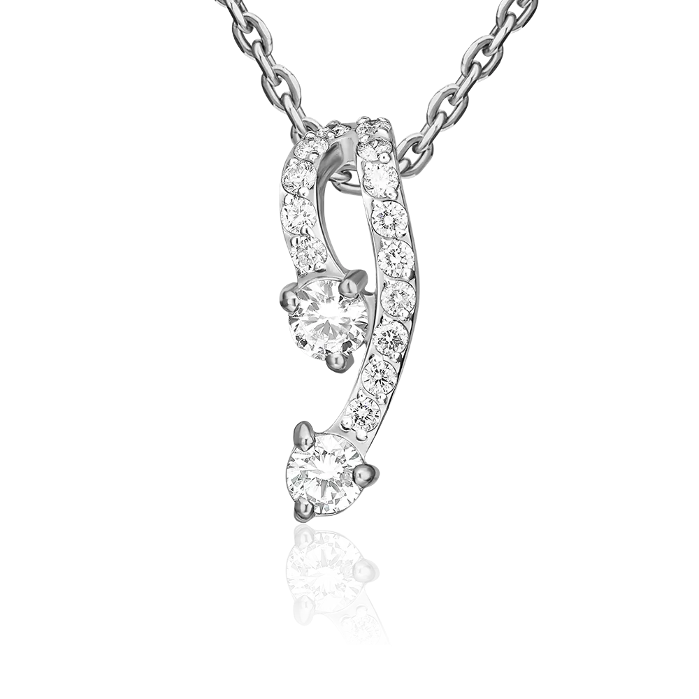 Подвеска-бегунок из белого золота с бриллиантами 03-0045-00-101-1120-30