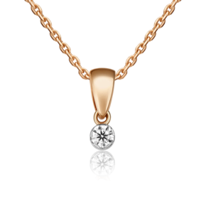 Подвеска из комбинированного золота с бриллиантом 03-0046-00-101-1111-30