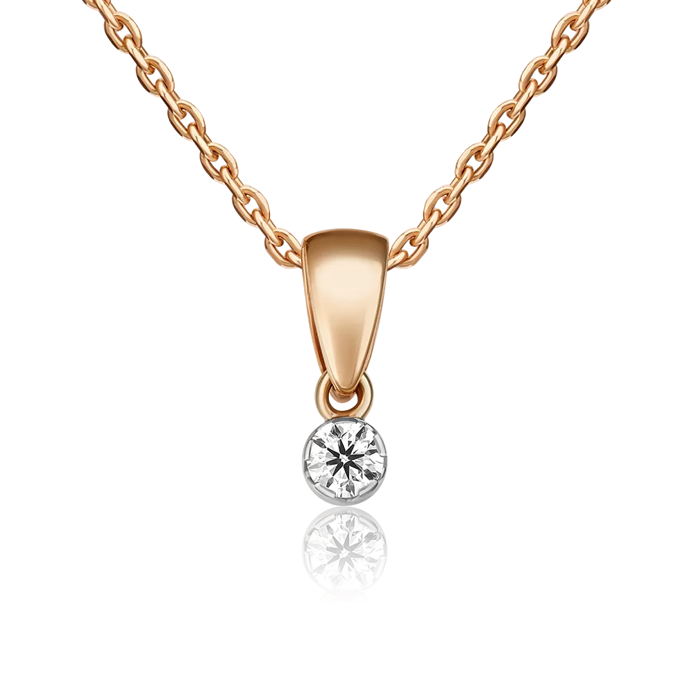 Подвеска из комбинированного золота с бриллиантом 03-0046-00-101-1111-30