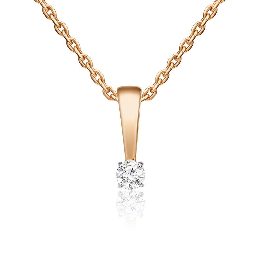 Подвеска из красного золота с бриллиантом 03-0048-00-101-1110-30