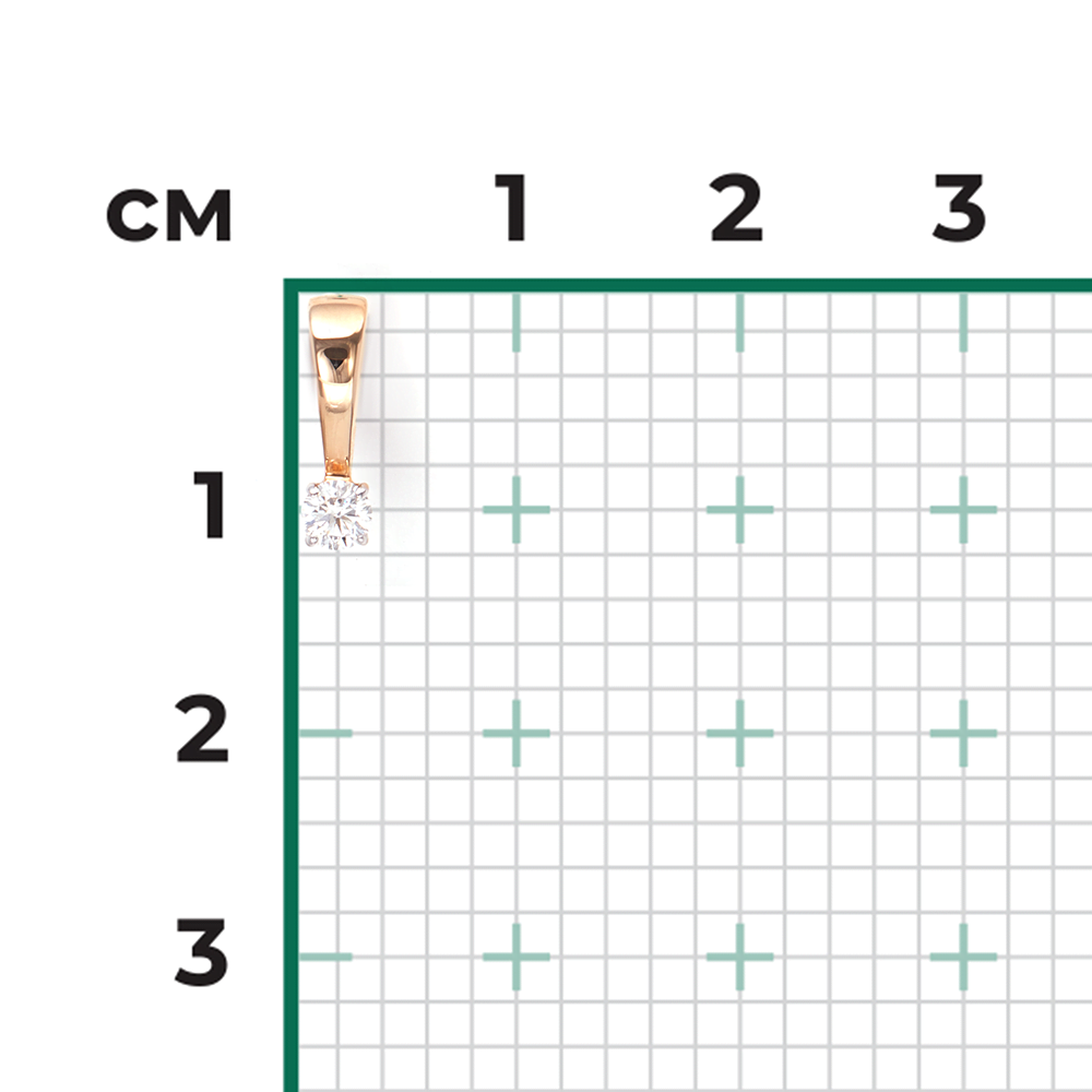 Подвеска из красного золота с бриллиантом 03-0048-00-101-1110-30